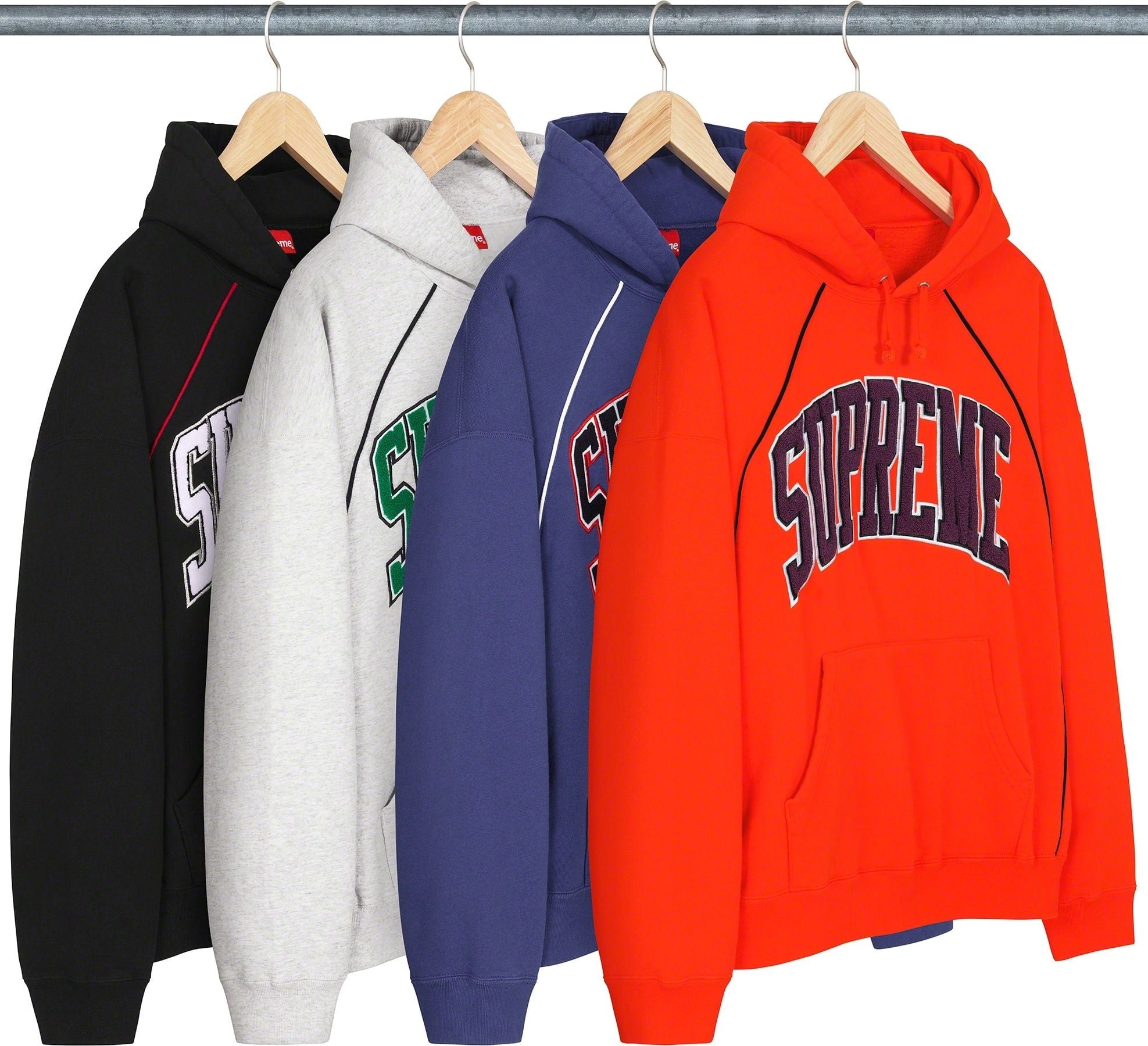 Boxy Piping Arc Hooded Sweatshirt